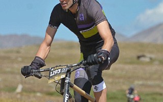Erich Wegscheider rides a Boo Bicycles bamboo hardtail mountain bike in Colorado's Leadville 100.