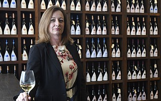 Morgen McLaughlin, .Executive Director, Santa Barbara Vintners, at Au Bon Climat Winery tasting room in Santa Barbara