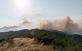 A look at the ridge where air and ground crews managed to halt the advance of the Whittier Fire
