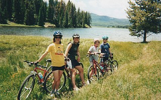 The Williams family on a bike trek