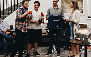 The winning Dimein team at Santa Barbara Startup Weekend 2017.