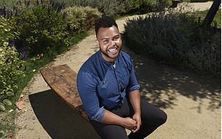 Jordan Killebrew, founder of Project I.V. Love and responsible for the Love and Remembrance Garden honoring the students killed in the 2014 shootings in Isla Vista