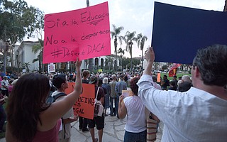 Last Friday evening, ahead of President Trump’s decision to end DACA (Deferred Action for Childhood Arrivals), hundreds gathered at the Santa Barbara Courthouse to fight for the county’s 4,800 Dreamers.