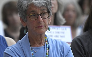 State Senator Hannah-Beth Jackson at a DACA rally in September