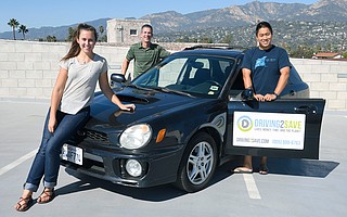 Driving2Save’s Erin Erickson (executive editor), Brian Goebel (founder & CEO), and Desmond Ho (chief scientist)