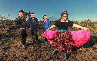 La Santa Cecilia's Miguel “Oso” Ramírez, José “Pepe” Carlos, Marisol “La Marisoul” Hernández, and Alex Bendaña