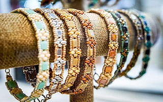 Intricate beaded jewelry by Claire Weber