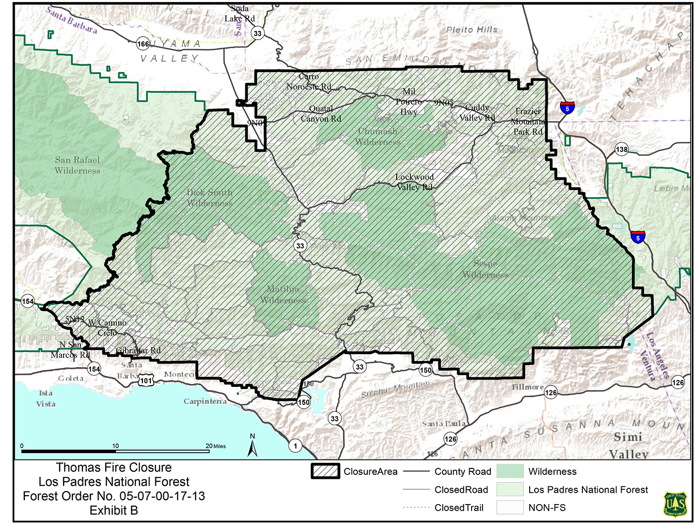 Los Padres National Forest Fire Map - United States Map