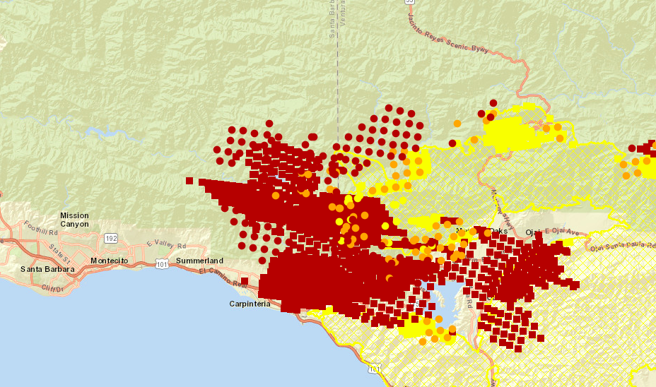 Evacuations Ordered For Parts Of Montecito As Thomas Fire Rages West   Screen Shot 2017 12 10 At 1.55.45 PM 