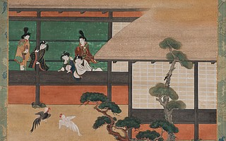“Dawn in the Geisha Quarters,” an Edo-period, mid-17th-century painting by an unknown Japanese artist, is on view now at the Santa Barbara Museum of Art.