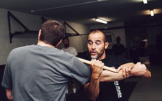 Krav Maga Family Self Defense Center lead instructor Pedro Sanchez (right)
