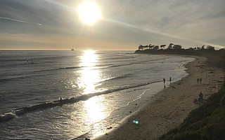 The surf near Devereux on Friday evening.
