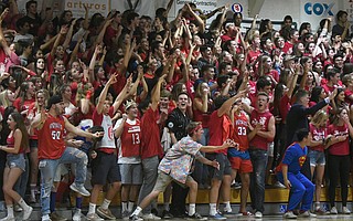 San Marcos High showing their school spirit at the Thunderhut