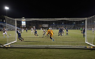 The L.A. Galaxy battle against Fresno FC at Harder Stadium