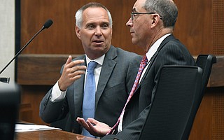 Dennis Bozanich (left) of the S.B. County Executive Office has had his ear bent by many cannabis growers and angry neighbors.