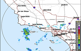 National Weather Service doppler radar indicates less storm activity on Tuesday than had been predicted.