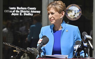 Santa Barbara County District Attorney Joyce Dudley announces at a press conference that she will file four counts of first degree murder against against Joseph DeAngelo.