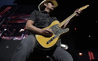Ellen DeGeneres and Brad Paisley at a fundraising concert for the victims of the Thomas Fire and January debris flow.