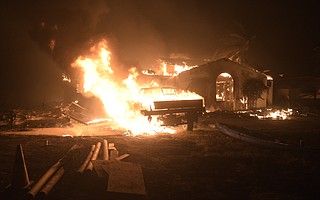The Holiday Fire rages through North Fairview Ave. (July 6, 2018)
