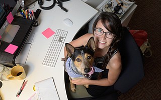 Caitlin Fitch and her dog, Kira