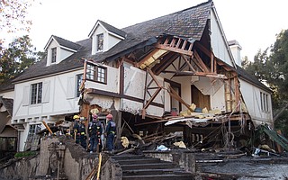 A home near Sycamore Canyon Road after it was destroyed by the January 9 debris flows. (file)
