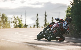 Carlin Dunne negotiated the twisting turns of the Pikes Peak International Hill Climb at an average speed of 75 mph