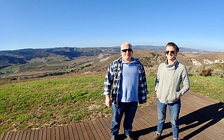 Ofer Shepher and Kat Gaffney stand atop Spear Vineyards & Winery, which straddles the two main corridors of the Sta. Rita Hills.