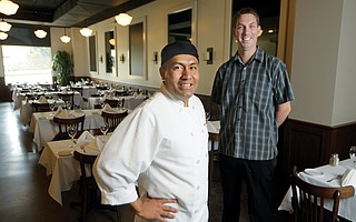 Filipe Garcia (center) and General Manager Danny Chisholm at Ca’ Dario Cucina Italiana in Goleta.