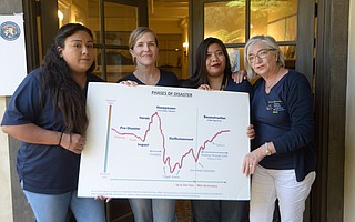 Hope 805 crisis counselors (from left) Eunice Jaramillo, Alexis Henderson, Jatzibe Sandoval, and Michelle Drum at the Montecito Center