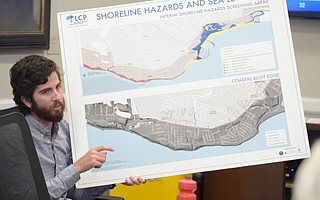 At most obvious risk is the stretch of waterfront along Cabrillo Boulevard, as well as the bluffs along the Mesa and Hope Ranch.