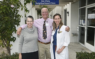 L to R Behavioral Health Specialist Max Rorty, Dr. Charles Fenzi, and Physicians Assistant Sofia DeVaney at the Isla Vista Neighborhood Clinic Sept. 25, 2018.