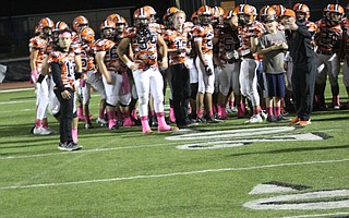 Santa Ynez coach Josh McClurg huddles post game with his team.