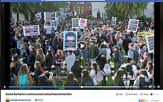 A wide shot photo of a student demonstration at the Courthouse, with several participants prominently pictured holding signs that say, “Toxic Masculinity Kills” and “White Supremacy Kills.”