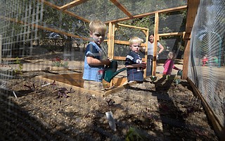 After lunch free play at Santa Ynez Family School where students are encouraged to explore and create. Dia de los Muertos is celebrated today and its also Pajama Day allowing students can opt for sleepwear all day.