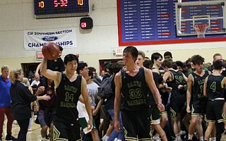 Will Rottman and Davis Kim celebrate the Santa Barbara victory.