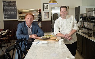 Owner Renaud Gonthier and Chef Owen Hanavan at Renaud's Patisserie on Coast Village Road