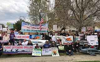 Protesters against offshore oil leases at the federal Bureau of Ocean Energy Management on January 28, 2019, in Camarillo.