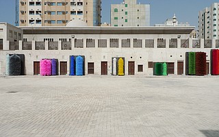 Lara Favaretto’s artwork “Coppie simplici/Simple Couples”, here shown in a previous outdoor installation, is now on view at the MCA Santa Barbara in Paseo Nuevo.