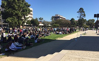 Several hundred people gathered at UCSB to mourn the people killed in a terror attack on a New Zealand mosque.